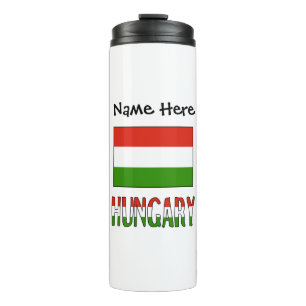 Ungarn und Ungarn-Flagge Personalisiert Thermosbecher
