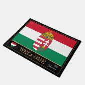 Ungarn & Ungarische Flagge - Matten/Sport Willkomm Fußmatte (Schrägansicht)