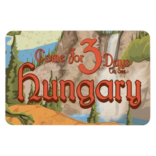 Ungarn Vintage Travel Poster Magnet (Horizontal)