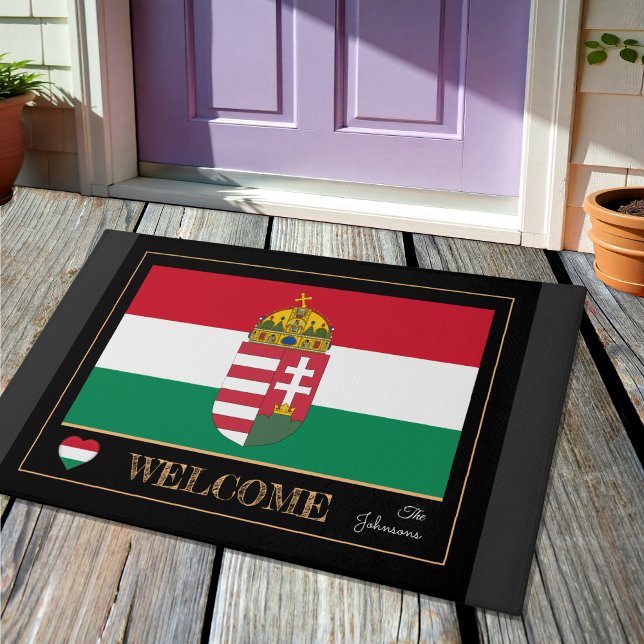 Ungarn Welcome house mat, Ungarische flagge / grau Fußmatte (Von Creator hochgeladen)