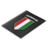 Ungarn-Wimpel mit Qualitätslederblick Notizblock (Linke Seite)