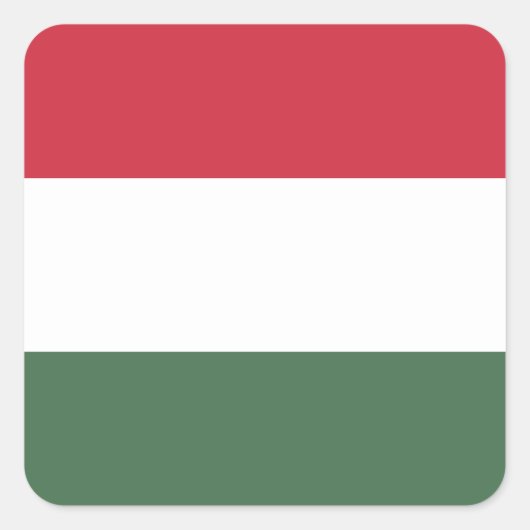 Ungarnflagge Quadratischer Aufkleber (Vorderseite)