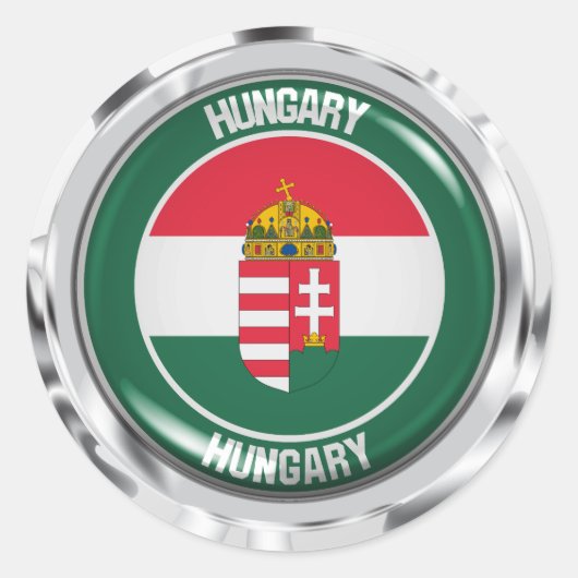 Ungarnrunde Embleme Runder Aufkleber (Vorderseite)