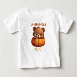 Ungebärlich Niedlicher Bär im Kürbisherbst Baby T-shirt