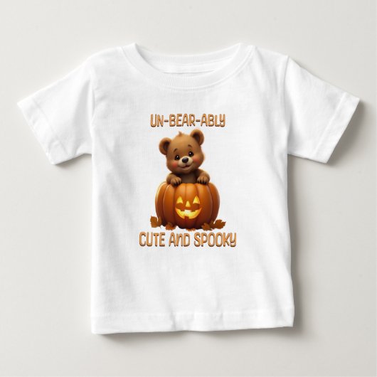 Ungebärlich Niedlicher Bär in einem KürbisHallowee Baby T-shirt (Vorderseite)
