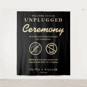 Ungebettete Zeremonie Schwarzer Butter Gelber Hint Wandteppich (Vorderseite)