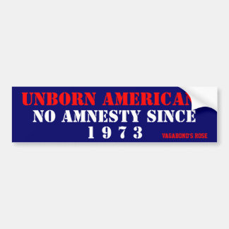 Ungeborene Amerikaner, KEINE Amnestie seit 1973 Autoaufkleber