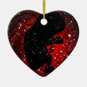 Ungeborene Baby-Silhouette Keramikornament