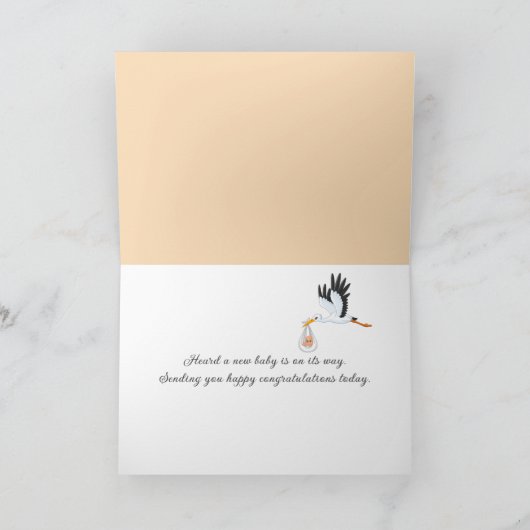 Ungeborenes Baby in rosa Wolken Karte (Innenseite)