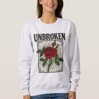 Ungebrochene Rose Stickereikunst Sweatshirt