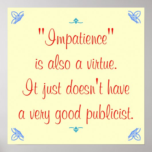 Ungeduld ist auch eine Tugend... Poster (Vorne)