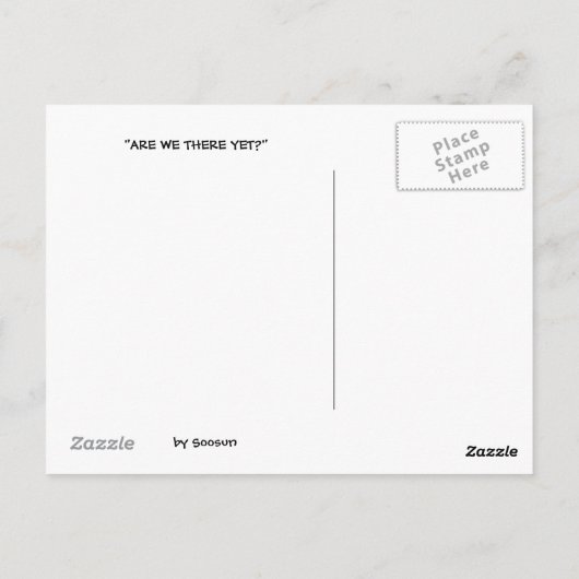 Ungeduldiger Fluggast Postkarte (Rückseite)