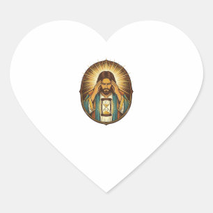 Ungeduldiger Jesus Ladeuhr Langsames Internet Te Herz-Aufkleber