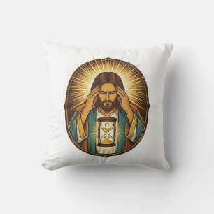 Ungeduldiger Jesus Ladeuhr Langsames Internet Te Kissen