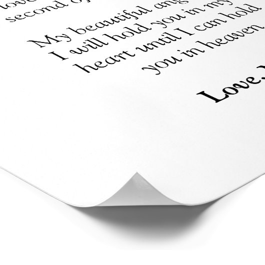 Ungeduldigkeitsbrief an meinen Baby-Engel Poster (Ecke)