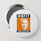 Ungeeignet für Büro - Anti-Hillary - - Button (Vorne & Hinten)