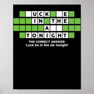 Ungeeignete Spaß Puzzle Luck in der Luft Poster