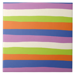 Ungefärbte Streifen: Blau, orange, Lila, grün und Fliese