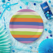 Ungefärbte Streifen: Blau, orange, Lila, grün und Pappteller (Party)