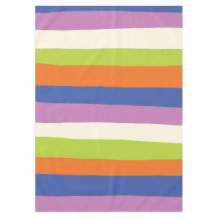 Ungefärbte Streifen: Blau, orange, Lila, grün und Tischdecke
