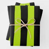 Ungefärbte Streifen - Kalkgrün und Schwarz Geschenkpapier Set (Beispiel)