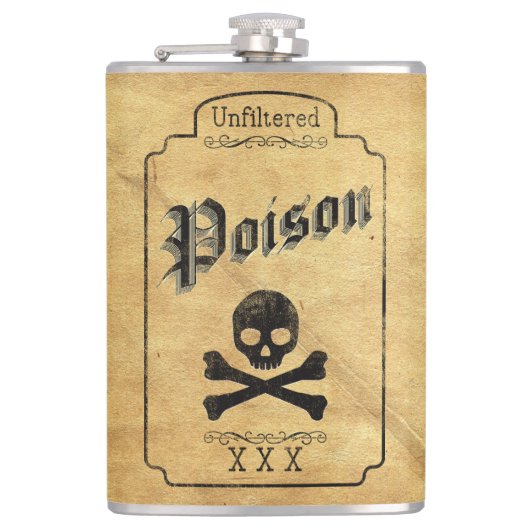 Ungefiltertes Gift - Dunkelgotischer Spaß Flachmann (Vorderseite)