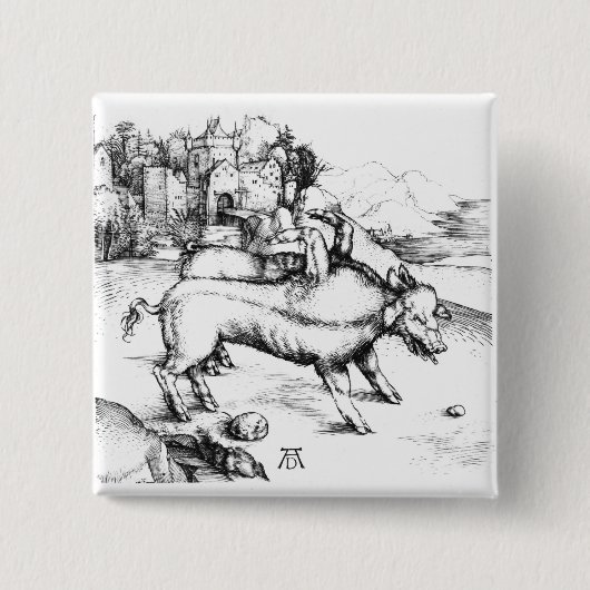 Ungeheueres Schwein Button (Vorderseite)