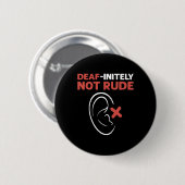 Ungehorsam nicht ruiniert. ASL Hand Sign Language Button (Vorne & Hinten)