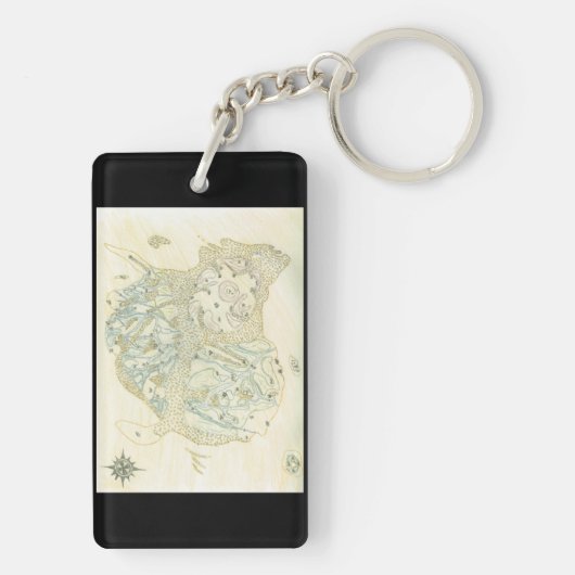 Ungekennzeichnete Karte von Trino Schlüsselanhänger (Rückseite)