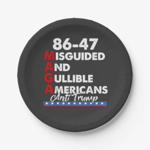 Ungeleitete und Gullible Amerikaner 86-47 Pappteller