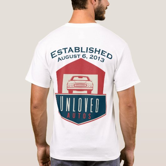 Ungeliebte Auto etabliertes Logo auf Back T - Shir T-Shirt (Rückseite)