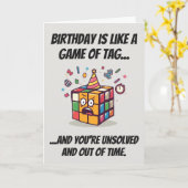 Ungelöster Geburtstag Speedcube Lustiger Tag Witz Karte (Gelbe Blume)