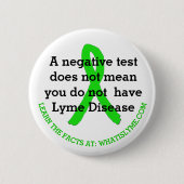 Ungenauer Lyme-Borreliose-Prüfungs-Tatsachenknopf Button (Vorderseite)