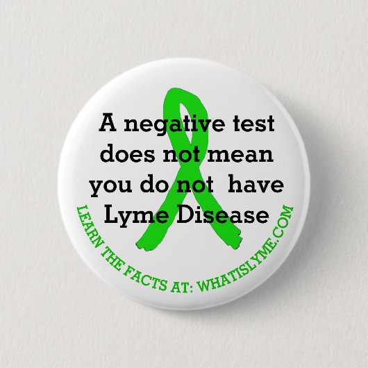 Ungenauer Lyme-Borreliose-Prüfungs-Tatsachenknopf Button (Vorderseite)