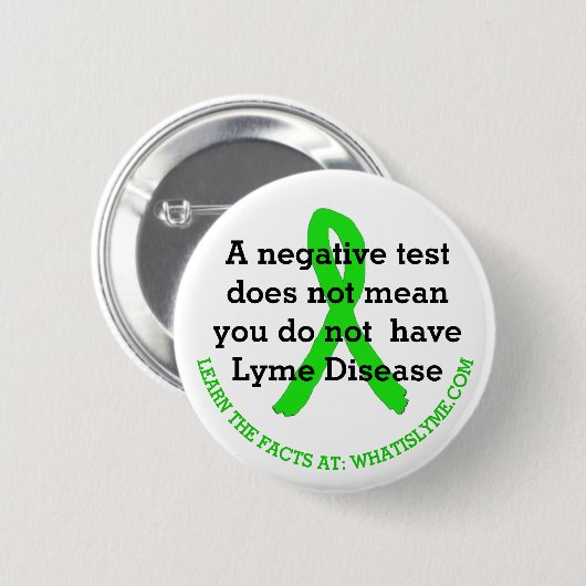 Ungenauer Lyme-Borreliose-Prüfungs-Tatsachenknopf Button (Vorne & Hinten)