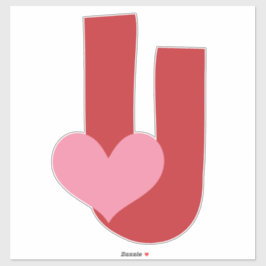 Ungeordnet geliebt [der Buchstabe U] Aufkleber