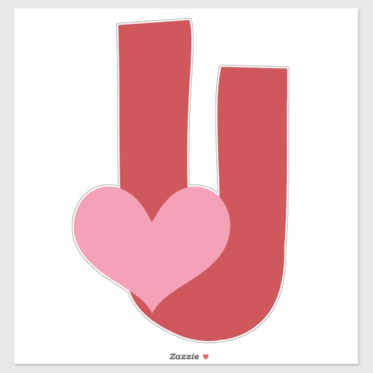 Ungeordnet geliebt [der Buchstabe U] Aufkleber (Blatt)