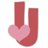 Ungeordnet geliebt [der Buchstabe U] Aufkleber (Vorderseite)