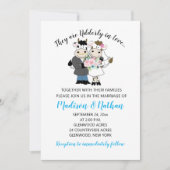 Ungeordnet in der Liebe Kuhkuhbräune und Groomehe Einladung (Vorderseite)