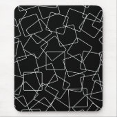 Ungeordnete Schwarzweiss-Quadrate Mousepad (Vorne)