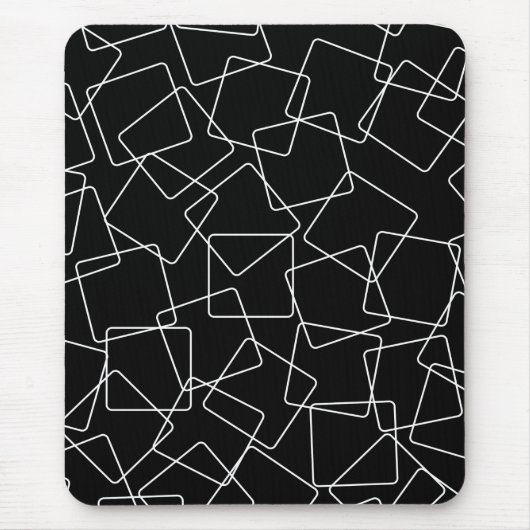 Ungeordnete Schwarzweiss-Quadrate Mousepad (Vorne)
