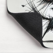 Ungepflegte freche Katze mit roter Brille Mousepad (Ecke)