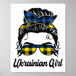 Ungepflegte Haare Sungles Ukrainisches Mädchen Ukr Poster