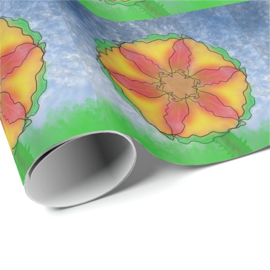 Ungerade Blume Geschenkpapier (Rolleneckpunkt)