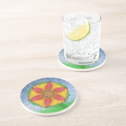 Ungerade Blume Getränkeuntersetzer (Seite)