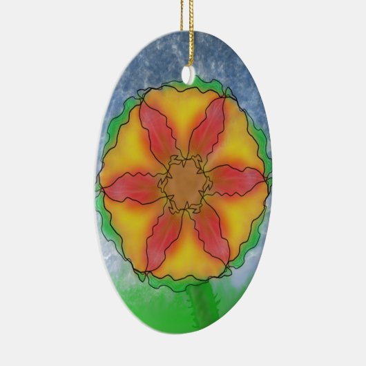 Ungerade Blume Keramik Ornament (Rechts)