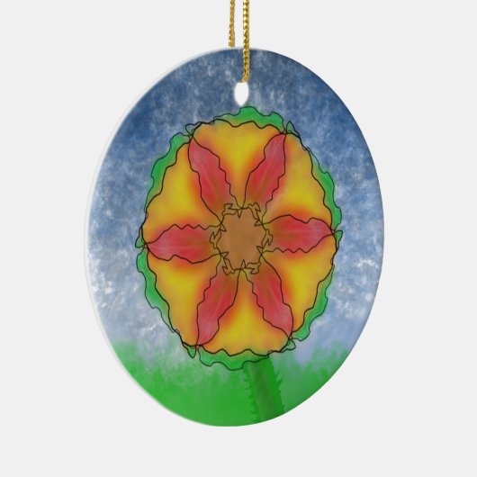 Ungerade Blume Keramik Ornament (Rechts)