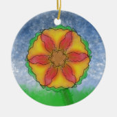 Ungerade Blume Keramik Ornament (Vorne)