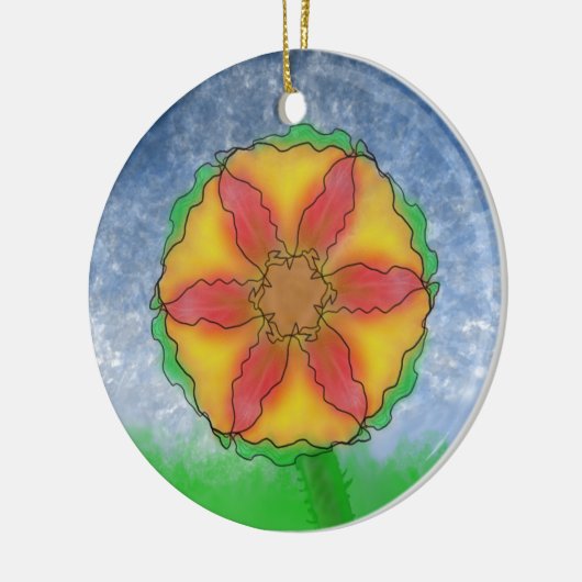 Ungerade Blume Keramik Ornament (Links)