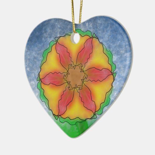 Ungerade Blume Keramik Ornament (Links)